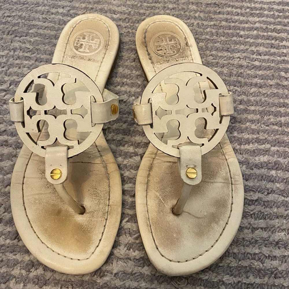 Tory Burch Miller Sandal in Off-White Cream Color